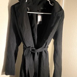 NWT ASOS Zibi London Fitted Black Belted Coat Women’s Medium